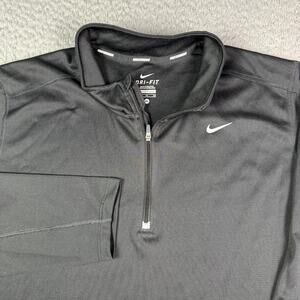 Nike Shirt Men XL Black Element Running Training 1/4 Zip Pullover Stretch 547793